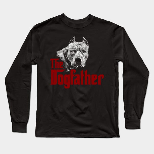 The Dogfather American Pit Bull Terrier Long Sleeve T-Shirt by Nartissima